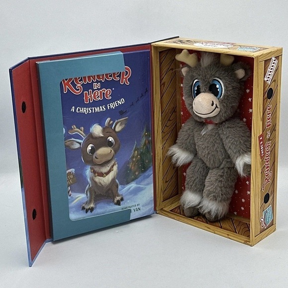 Reindeer in Here: A Christmas Friend By Adam Reed Hardcover Book & Plush Set NEW - Picture 2 of 8